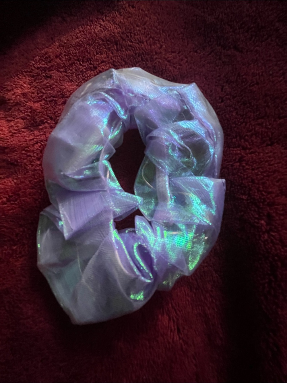Iridescent Lavender Hair Scrunchie NWT Great for Night Time Visibility & Joggers